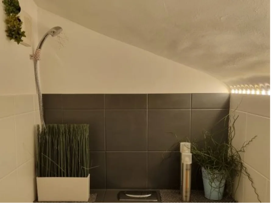 Badezimmerecke mit Dachschräge