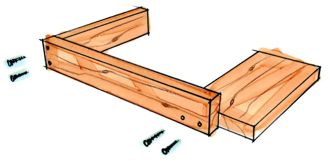 Holzrahmen mit Schrauben