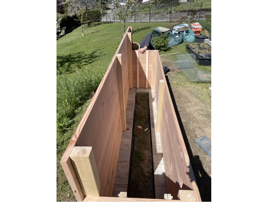 Holzrahmen für ein Hochbeet