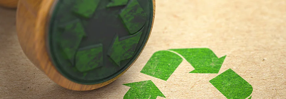Stempel mit Recycling-Symbol