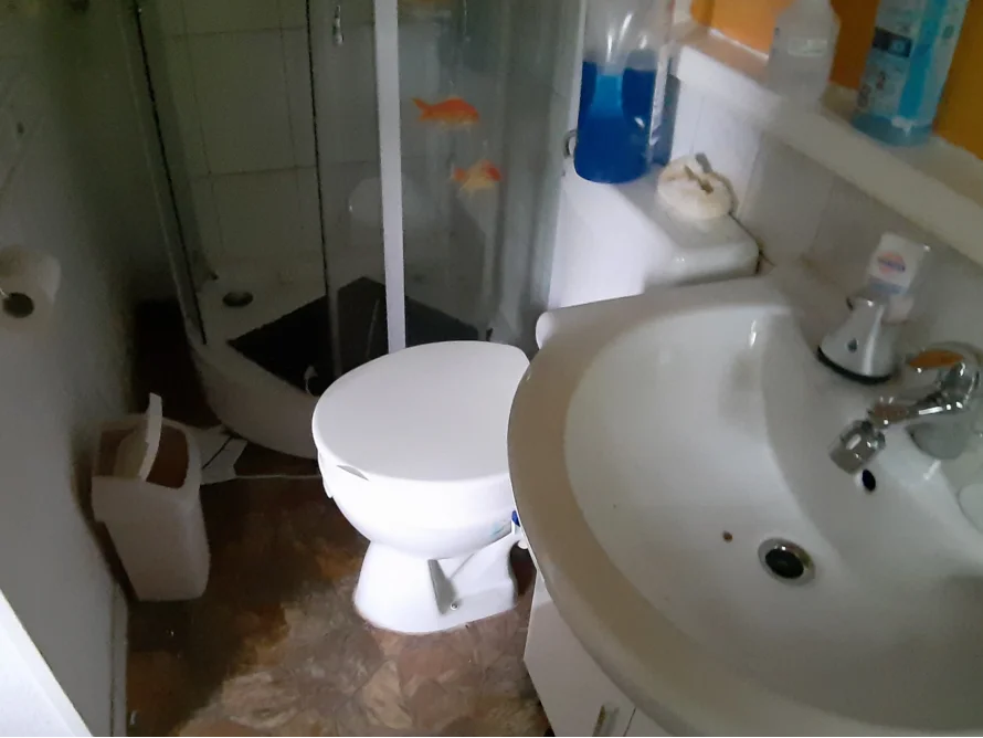 Badezimmer mit Dusche und WC