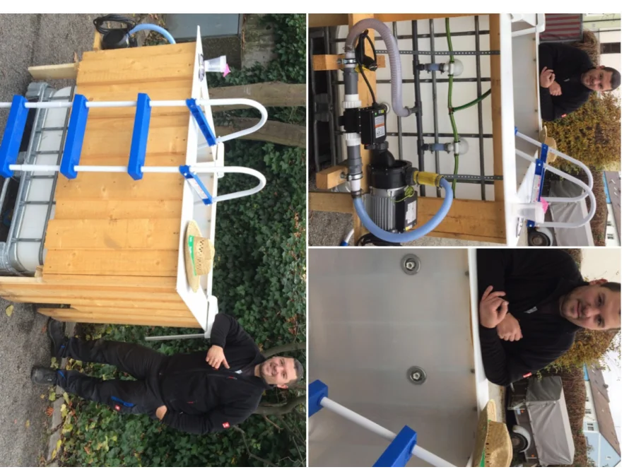 Selbstgebauter Whirlpool aus Holz